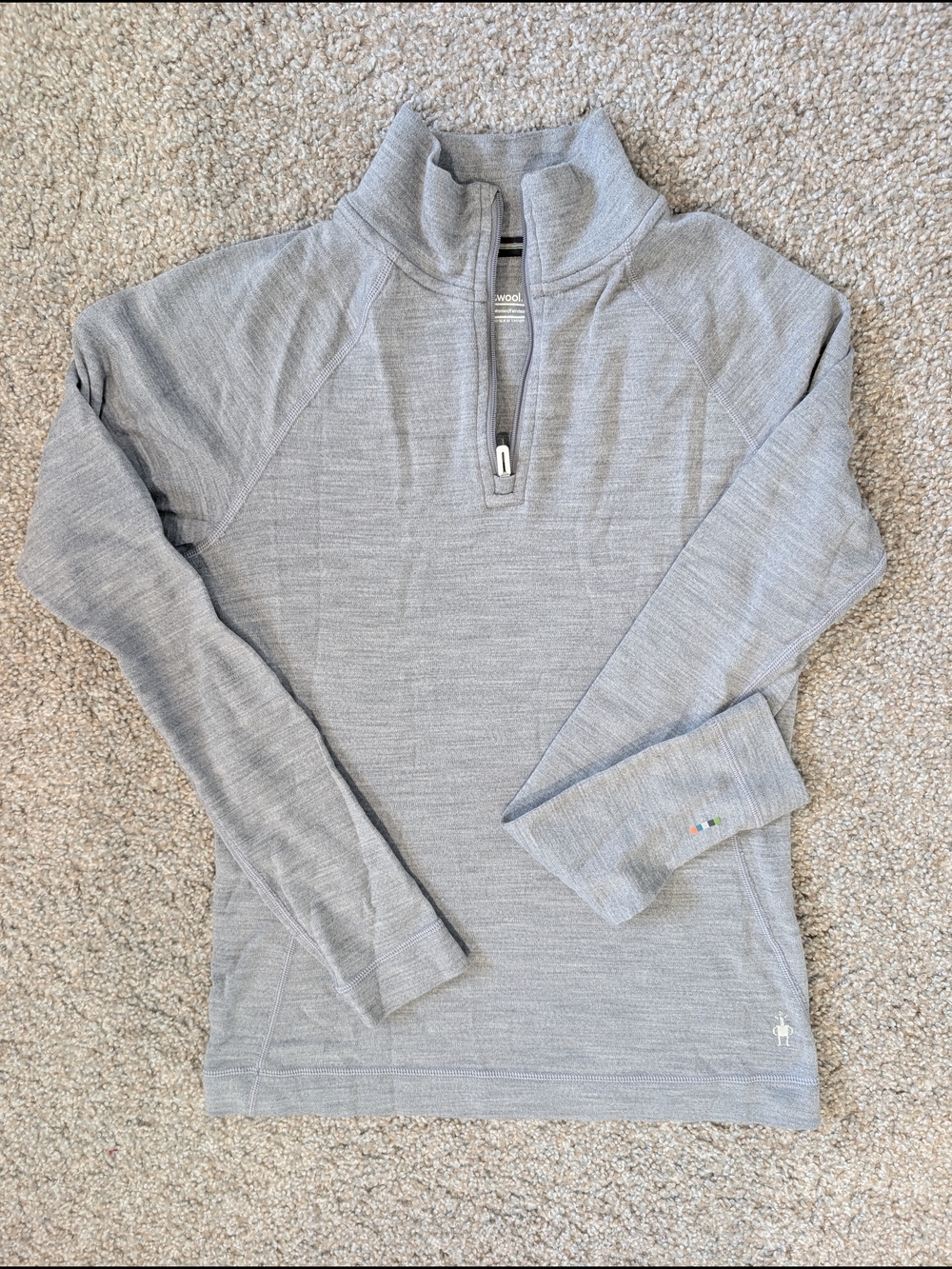 Smartwool Women's Light Gray Quarter-Zip Performance Top